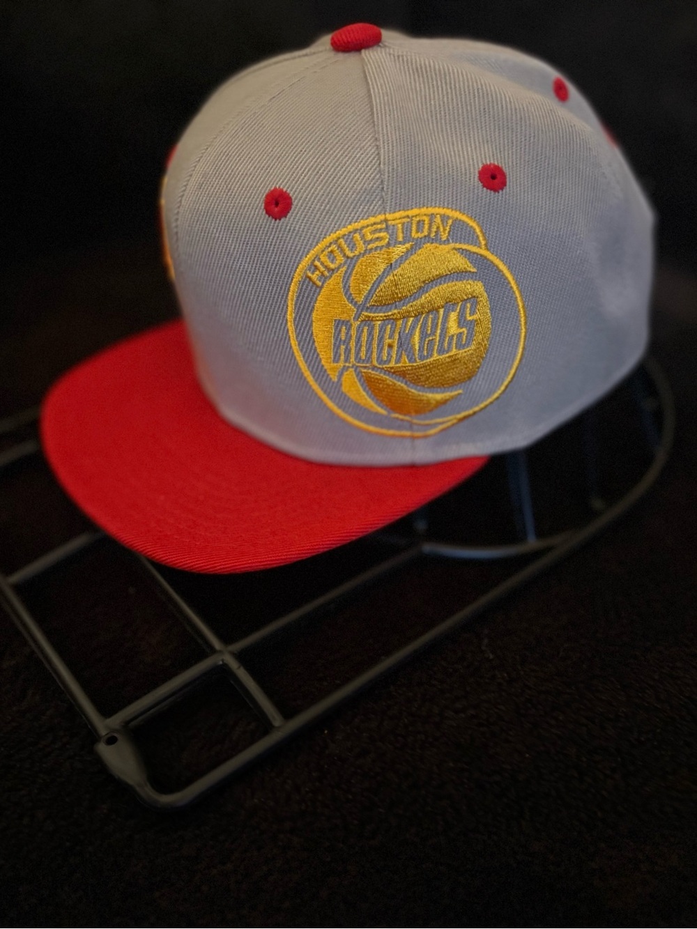 Houston Rockets x Mitchell & Ness NWT large logos gray red SnapBack hat